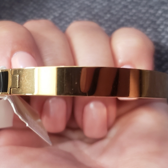 Michael Kors Stainless Steel and Enamel MK Logo Bangle Bracelet for Women - Picture 8 of 11